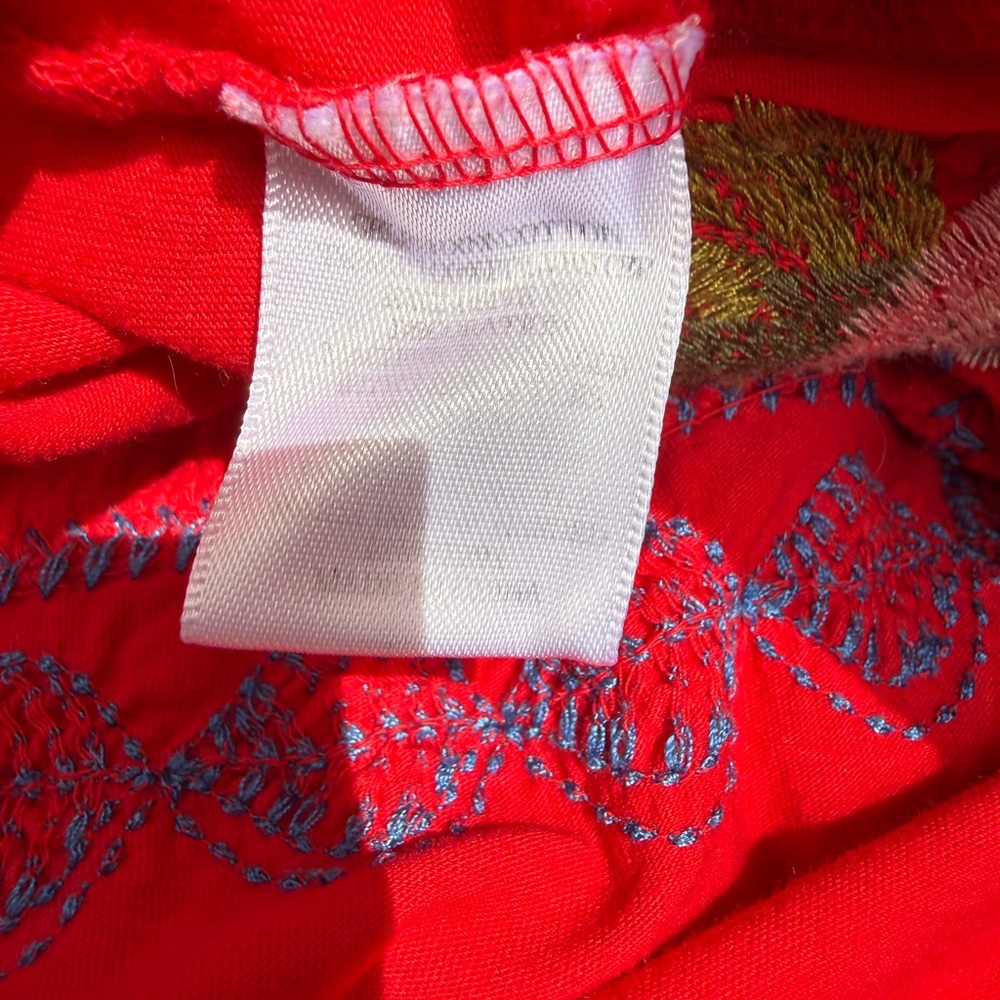 Johnny Was Red Embroidered V-Neck Women’s Dress - Picture 9 of 9
